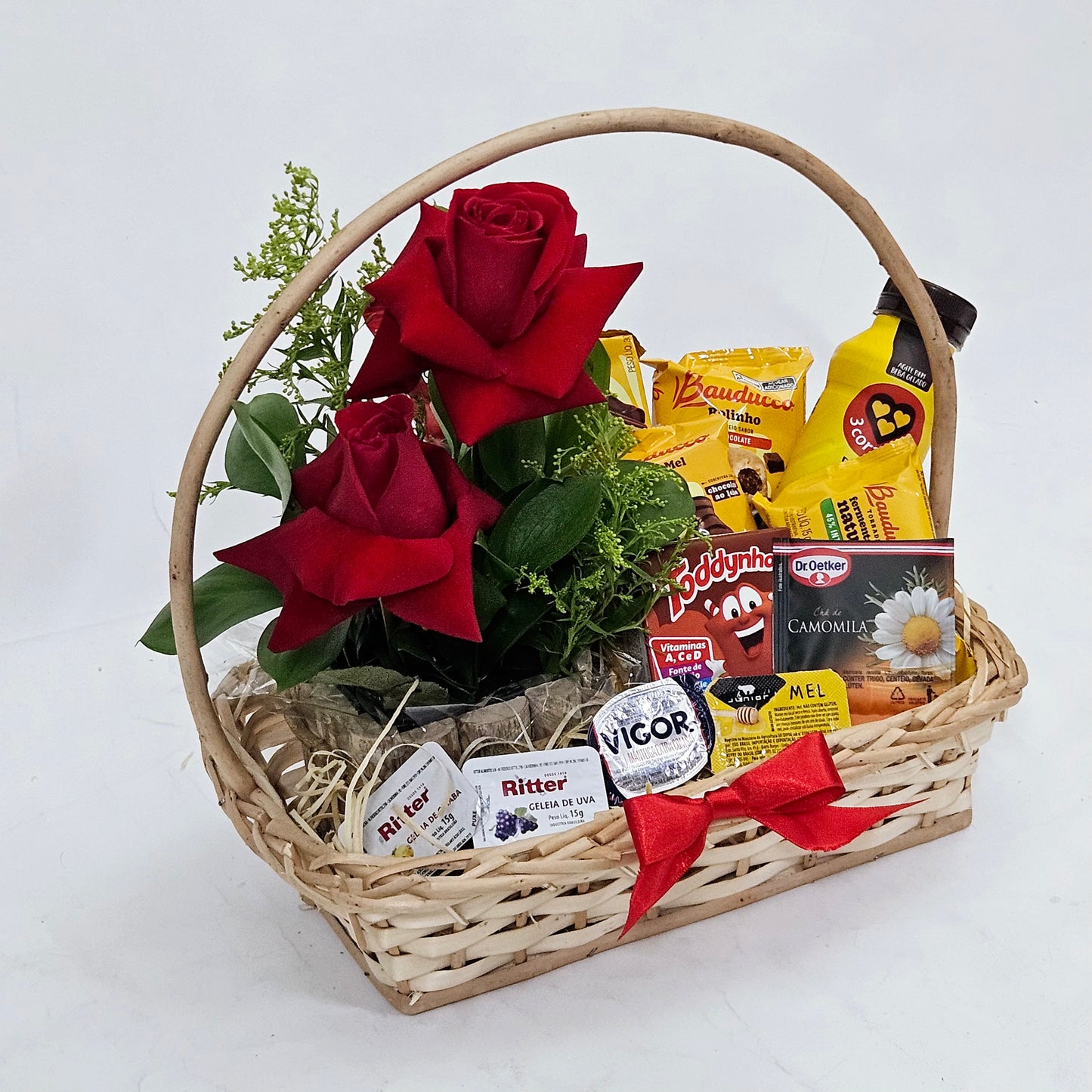 Cesta Café da Manhã com Rosas Importadas