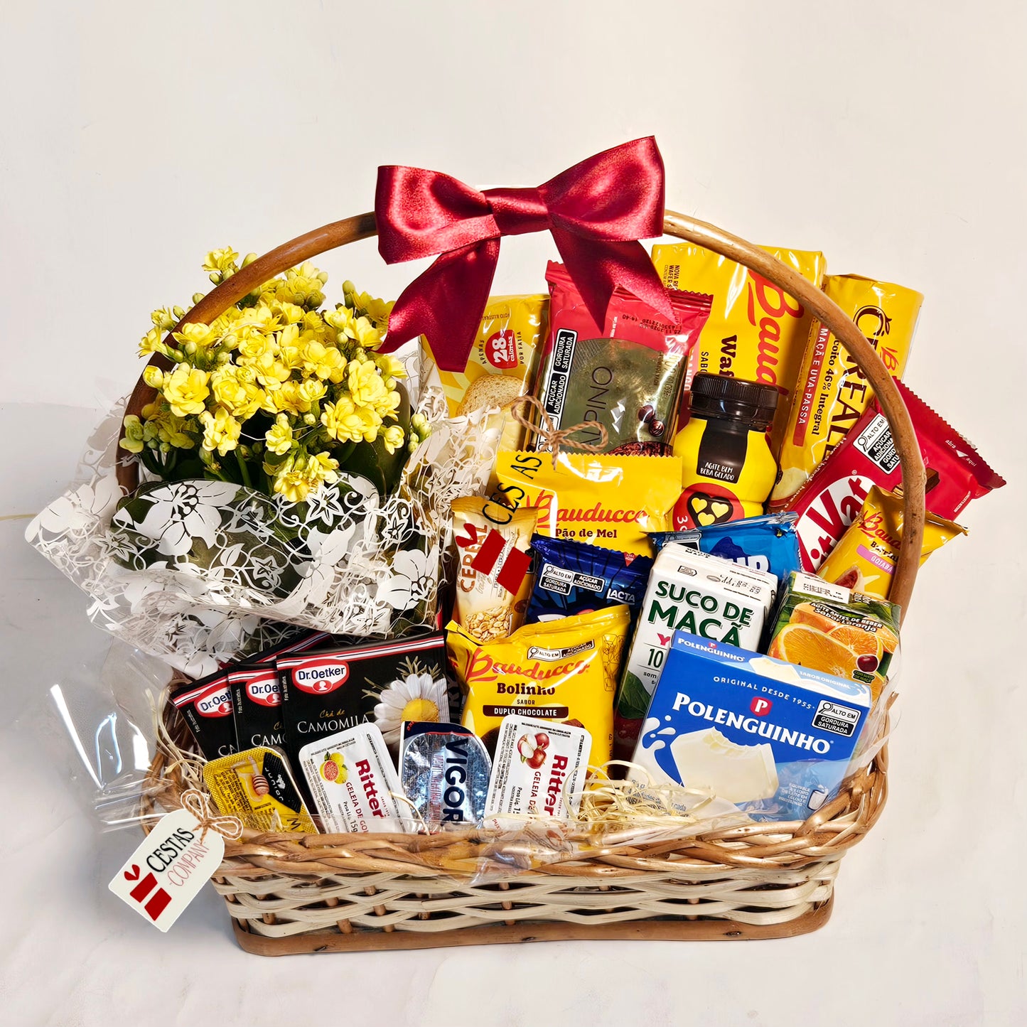 Breakfast Gift Basket with Flowers