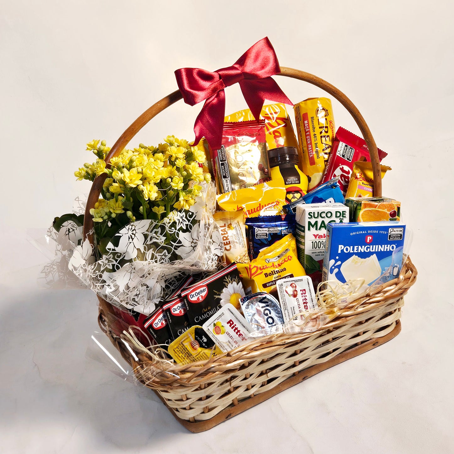 Breakfast Gift Basket with Flowers