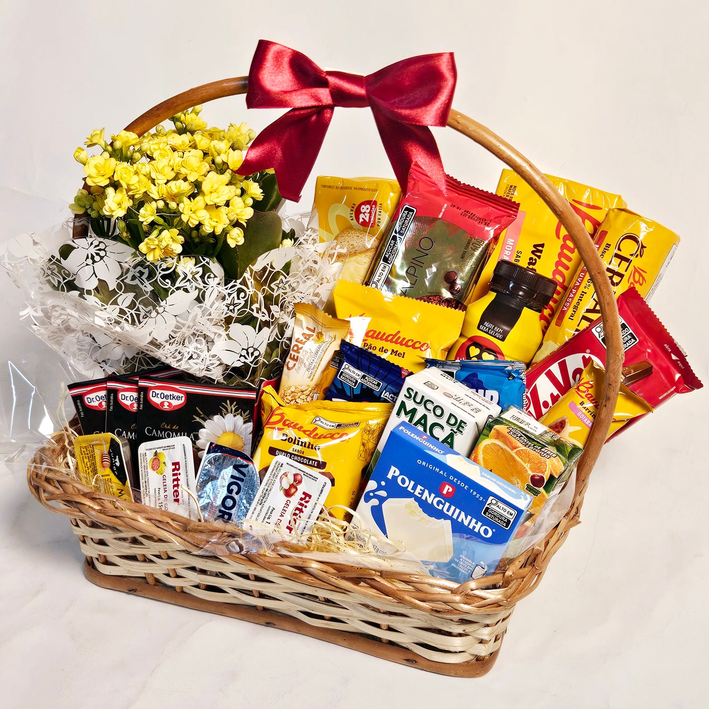 Breakfast Gift Basket with Flowers