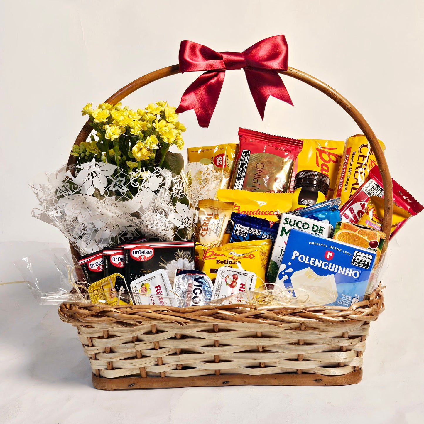 Breakfast Gift Basket with Flowers