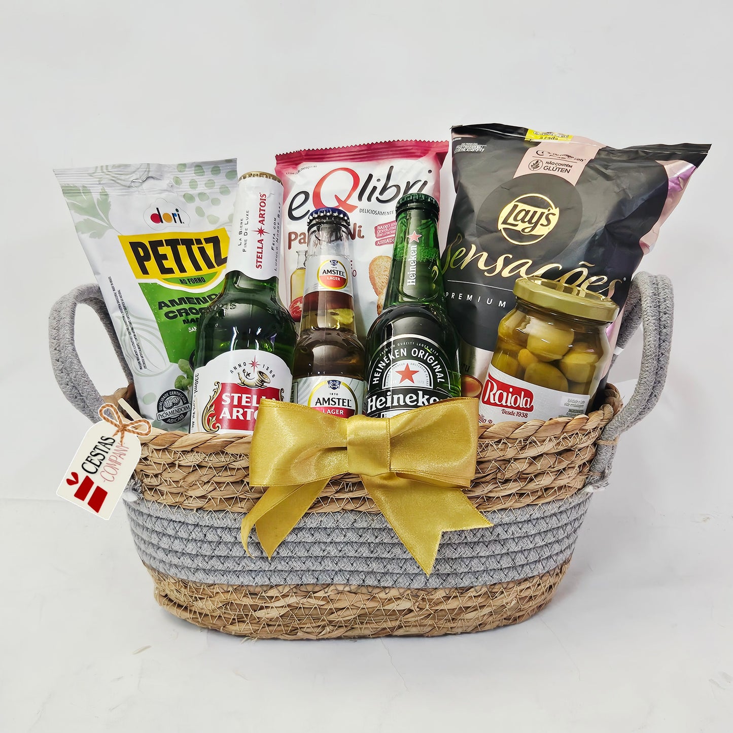 Cesta Cervejas e Aperitivos Luxo