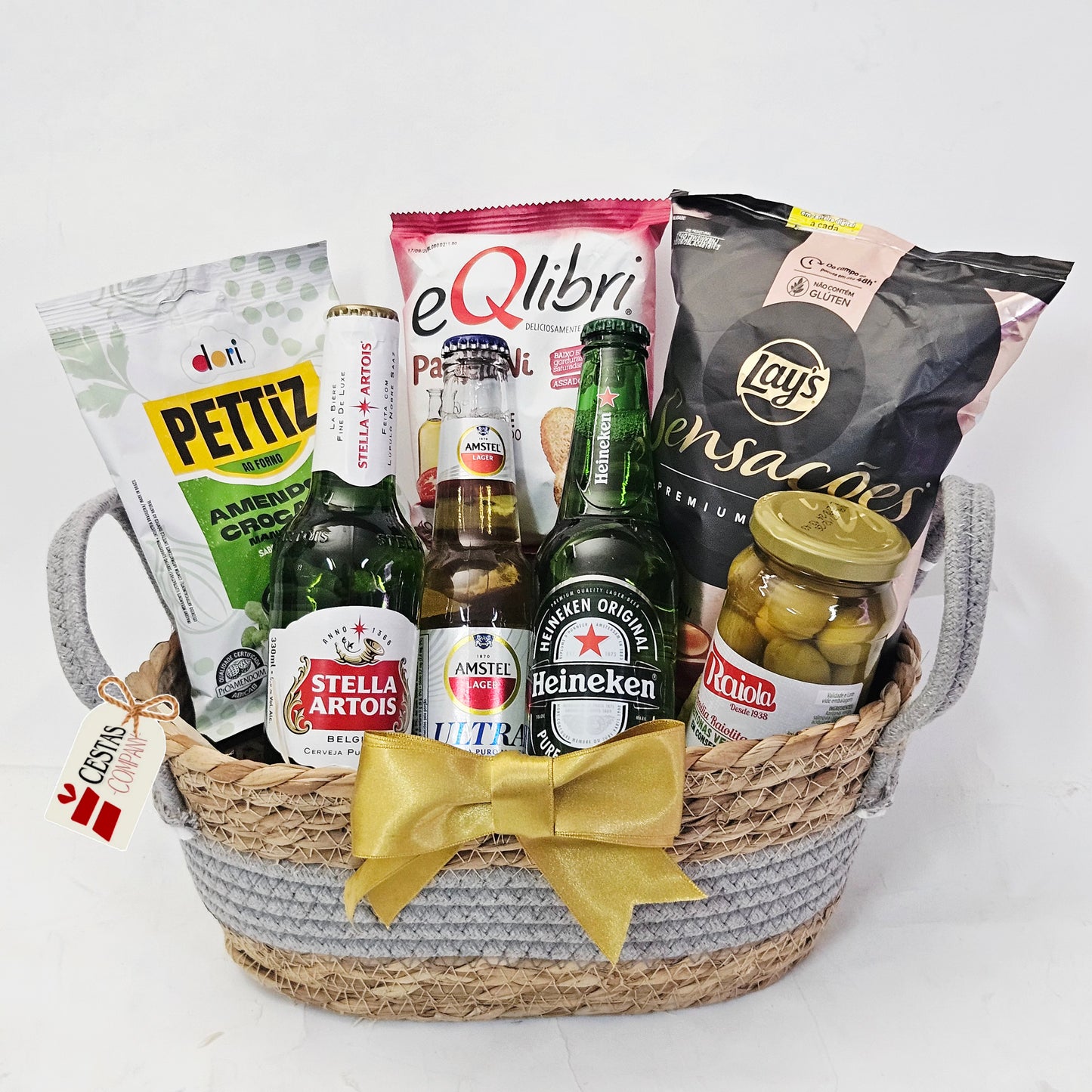 Cesta Cervejas e Aperitivos Luxo