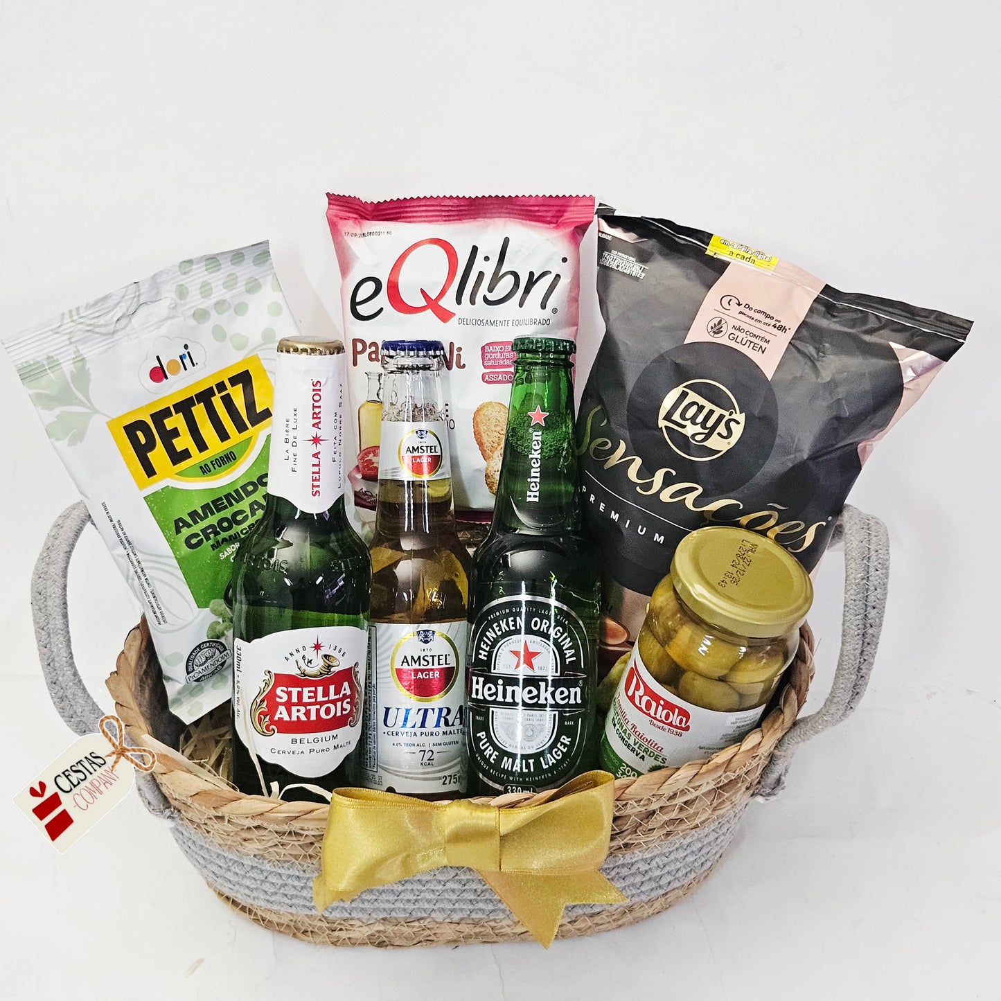 Cesta Cervejas e Aperitivos Luxo