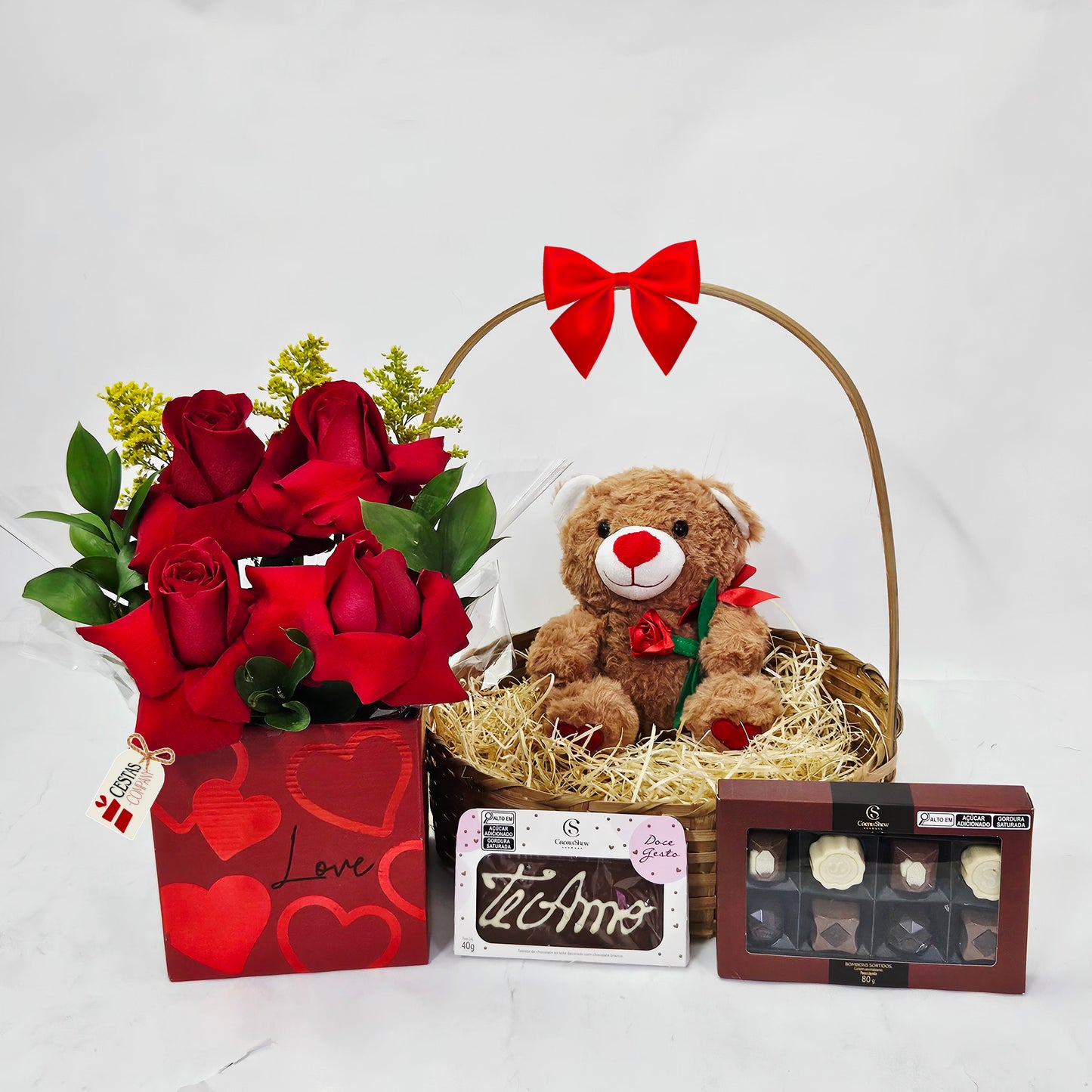 Quarteto de Rosas Amor com Chocolates