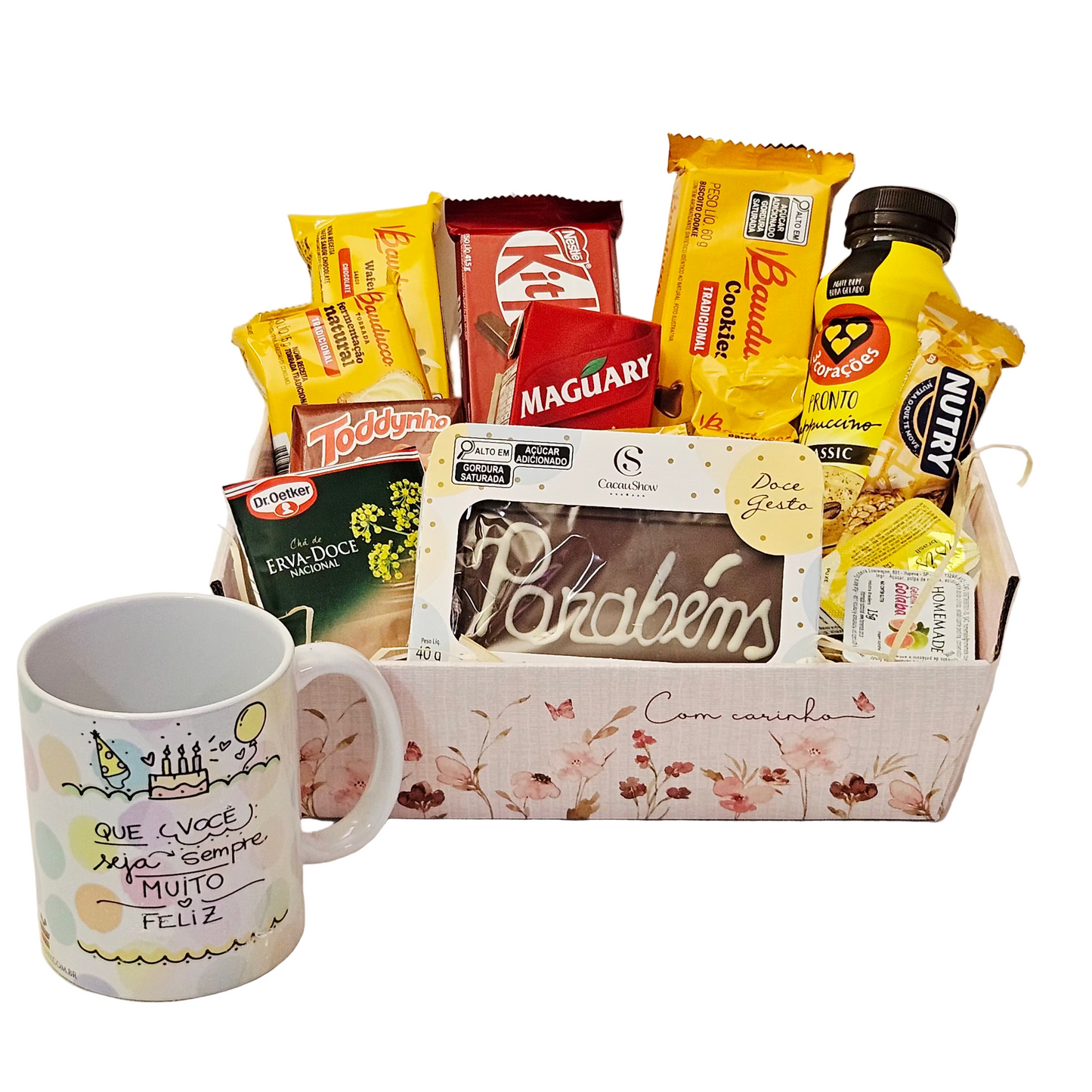 Canasta de feliz cumpleaños por la mañana