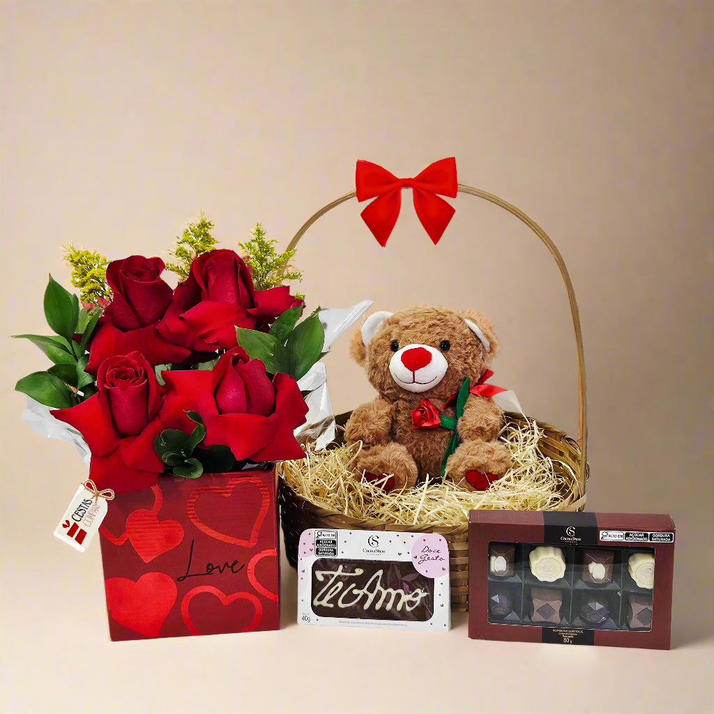 Quarteto de Rosas Amor com Chocolates