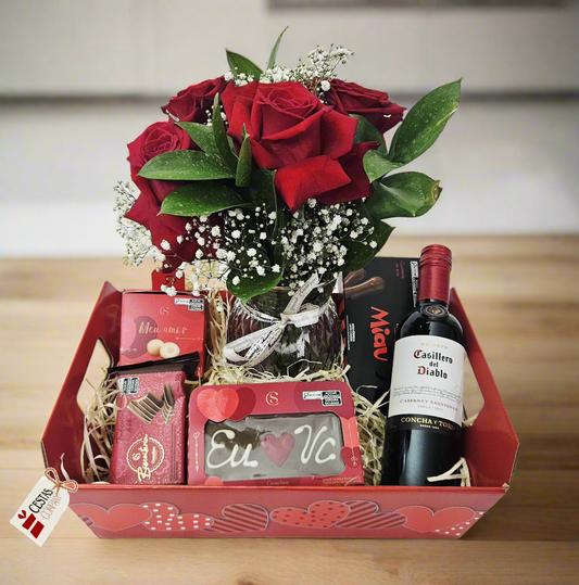 Vinho, Rosas e Chocolate para os Namorados