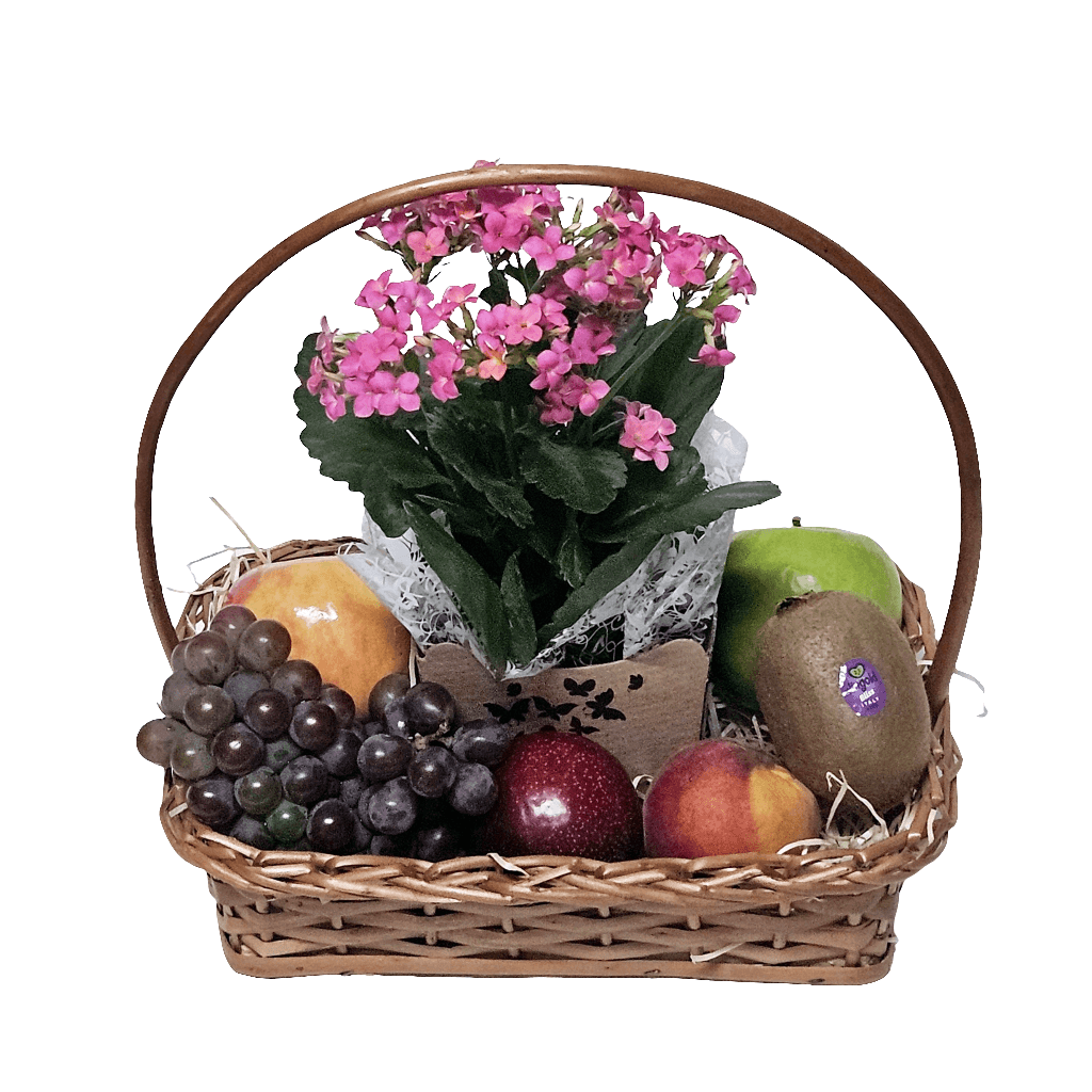 Cesta de Frutas com Flores - Cestas Company