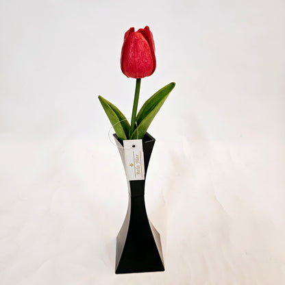 Vaso Solitário decorativo com Tulipa Artificial