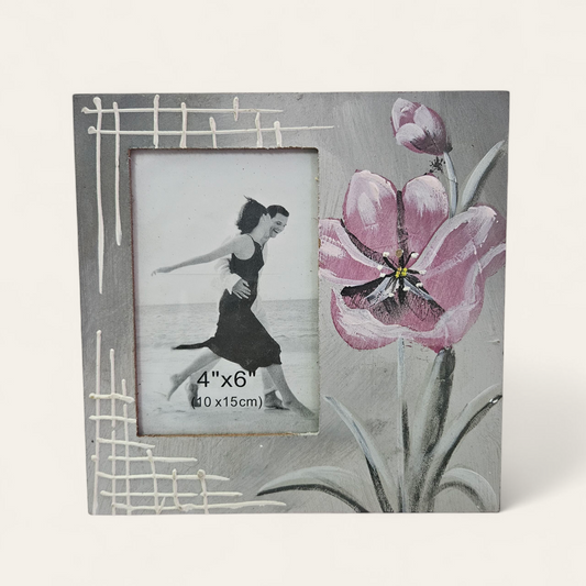 Porta Retrato Floral com foto personalizável
