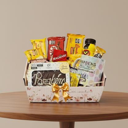 Canasta de feliz cumpleaños por la mañana