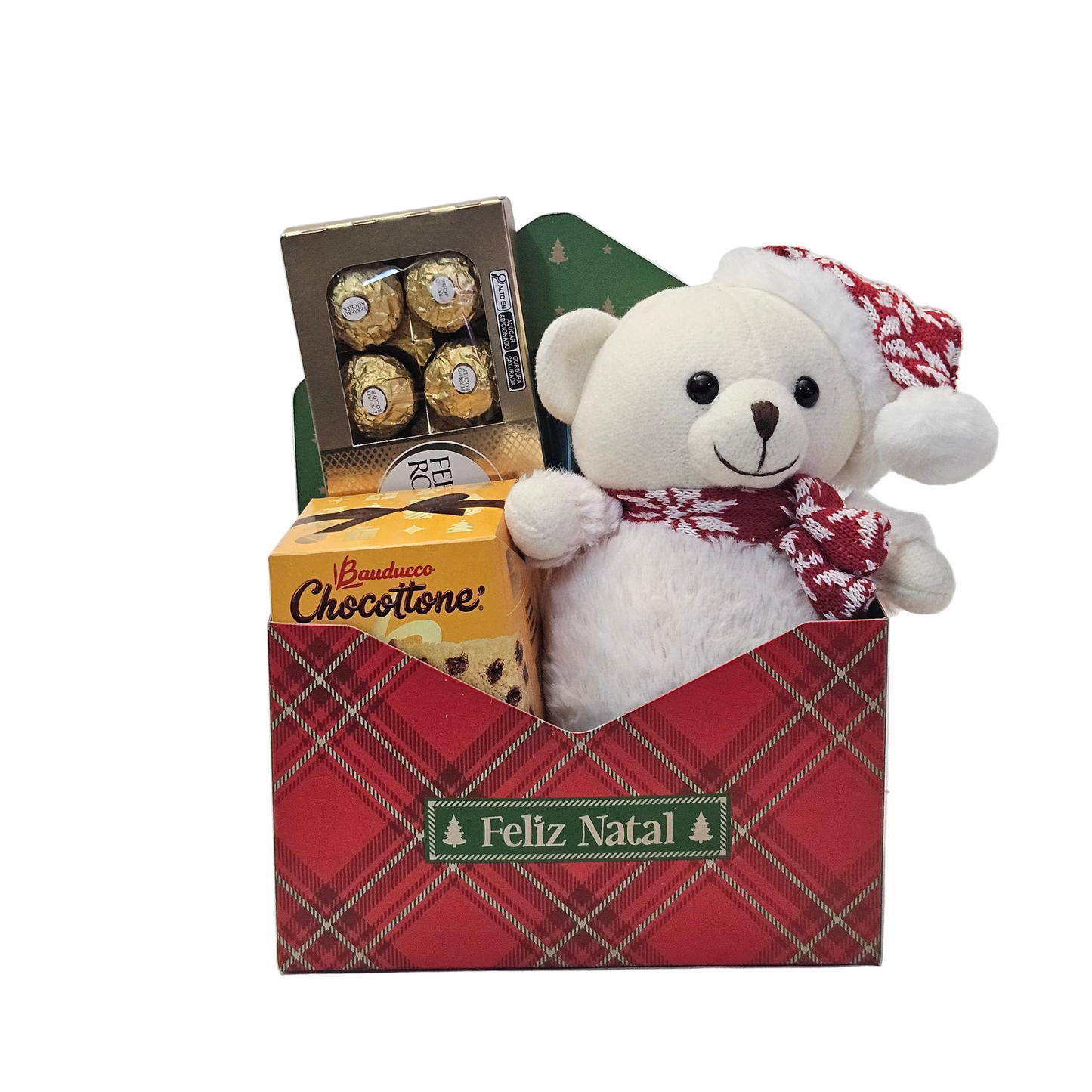 Cesta Natal Feliz com Bombons