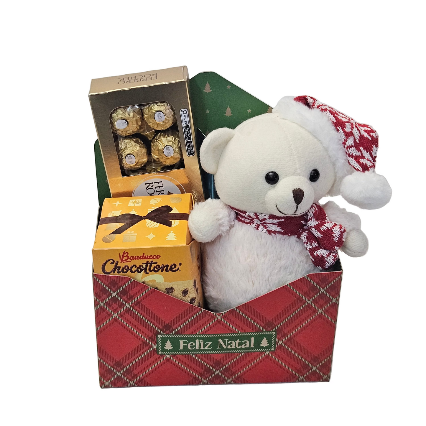 Cesta Natal Feliz com Bombons