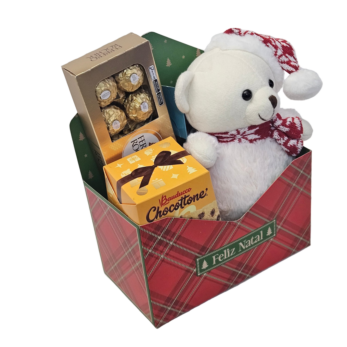 Cesta Natal Feliz com Bombons
