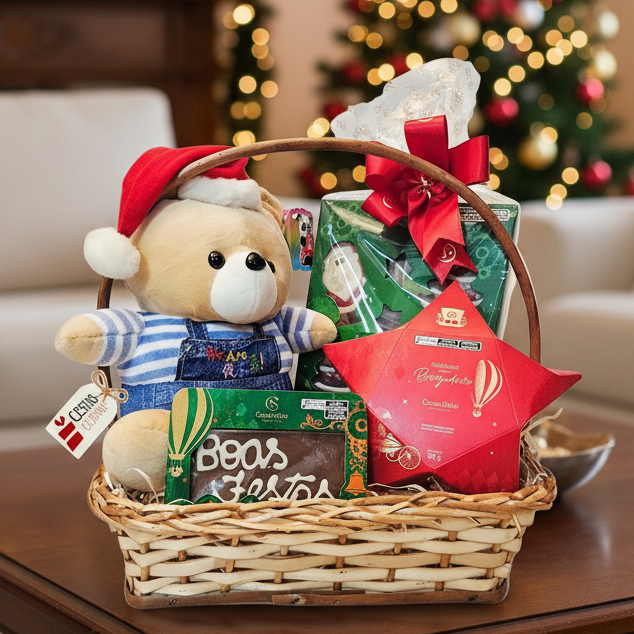 Caring Basket with Special Christmas Chocolates