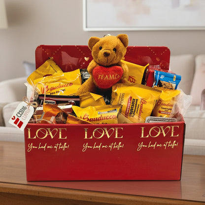 Cesta de Café da Manhã Delicado com Mini Ursinho Pelúcia