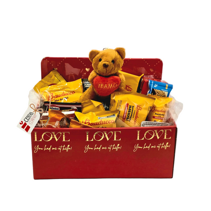 Cesta de Café da Manhã Delicado com Mini Ursinho Pelúcia