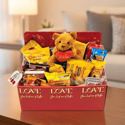 Cesta de Café da Manhã Delicado com Mini Ursinho Pelúcia