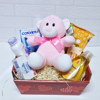 Kit Maternidade para Menina com Pelúcia - Cestas Company