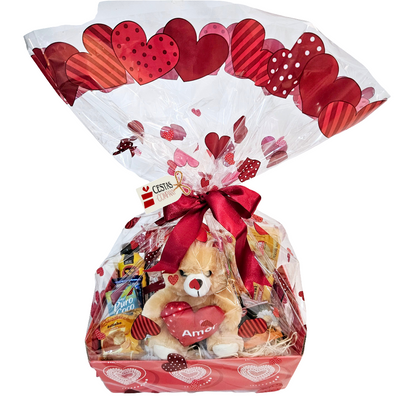 Romantic Breakfast Basket with Teddy Bear I Love You