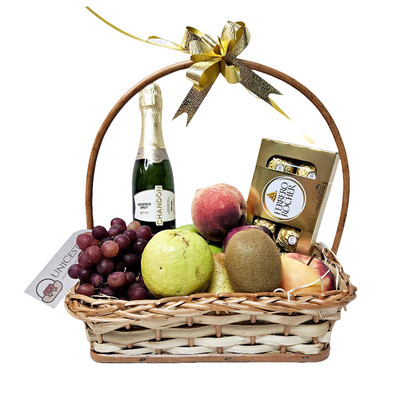 Cesta Love Fruit Luxo com Chocolate e Chandon