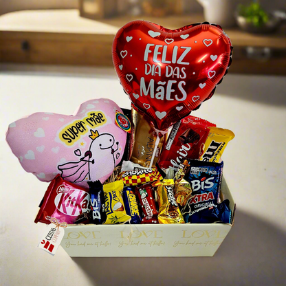 Affection Basket with Chocolates with Heart Balloon