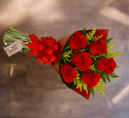 Buquê 6 Rosas Vermelhas Importadas