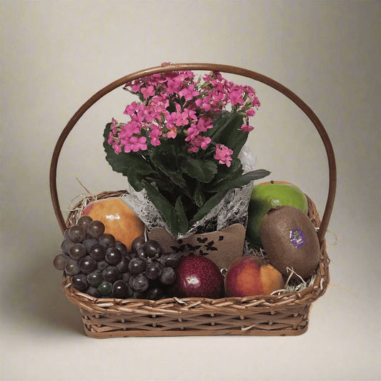 Cesta de Frutas com Flores - Cestas Company