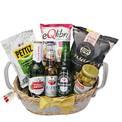 Cesta Cervejas e Aperitivos Luxo