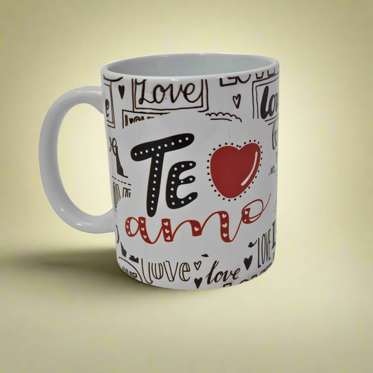 Caneca de Porcelana "Te Amo"