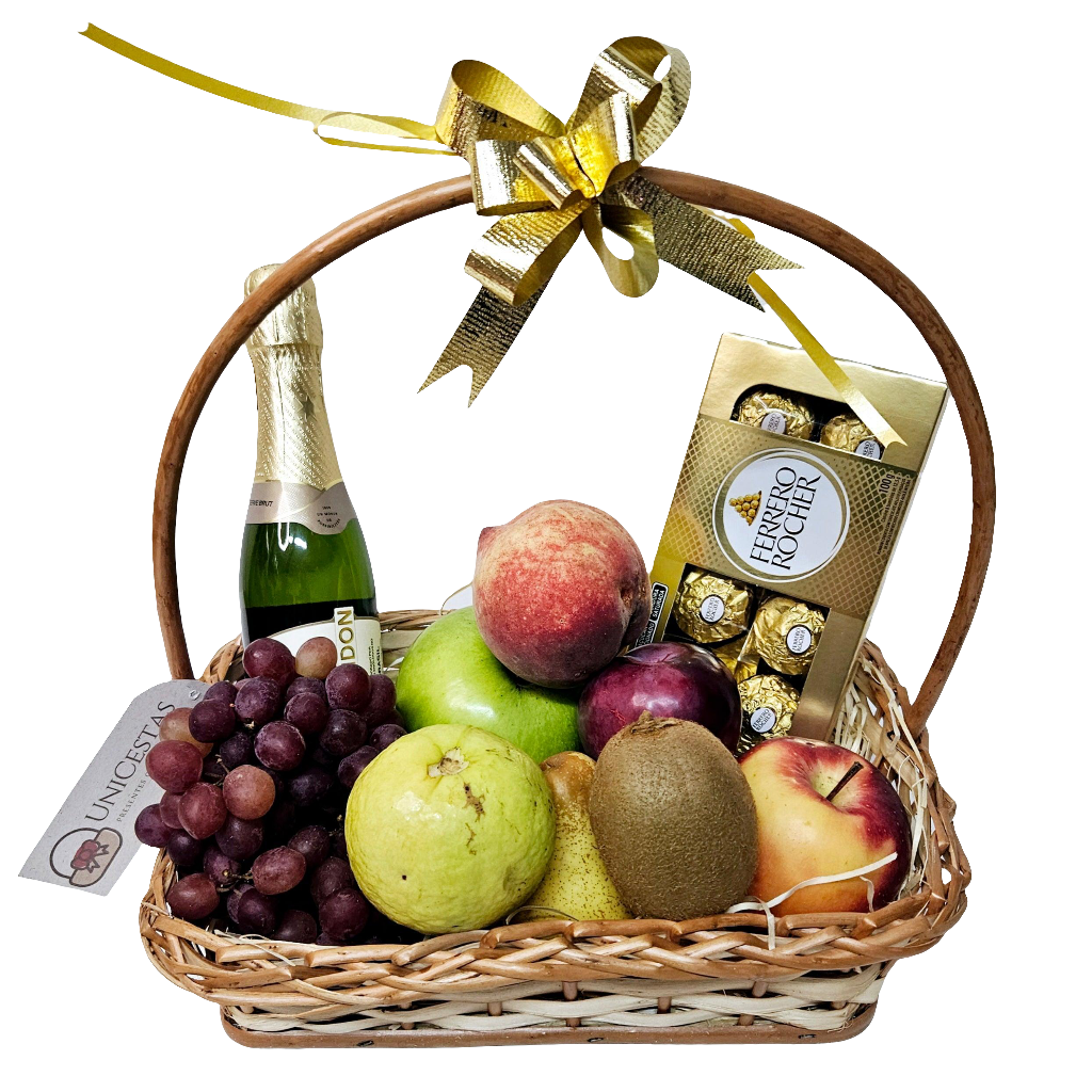 Cesta Love Fruit Luxo com Chocolate e Chandon