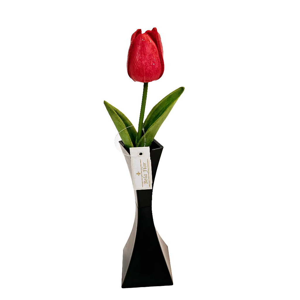 Vaso Solitário decorativo com Tulipa Artificial