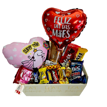 Affection Basket with Chocolates with Heart Balloon