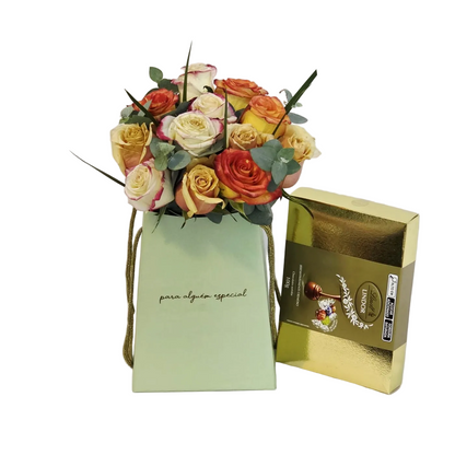Buque Encanto Floral com Lindt Lindor