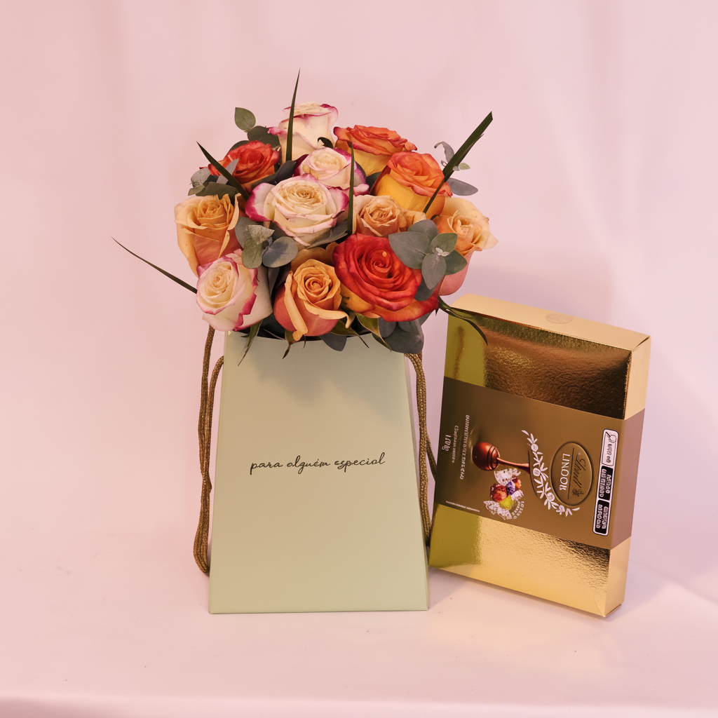 Buque Encanto Floral com Lindt Lindor