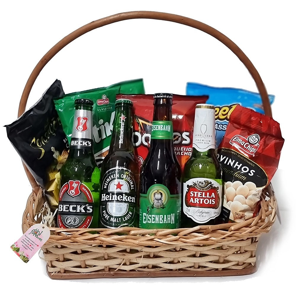 Cesta de Presentes Cervejas e Snacks