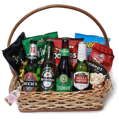 Cesta de Presentes Cervejas e Snacks