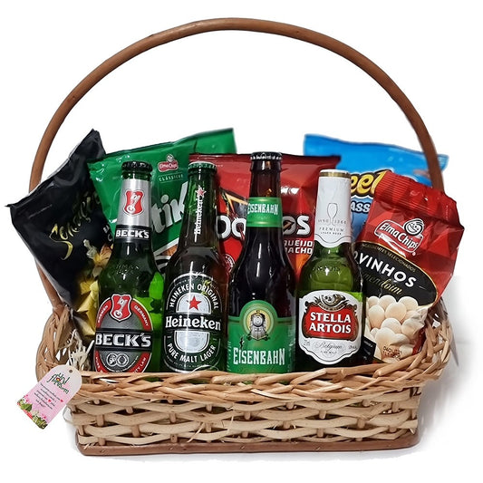 Cesta de Presentes Cervejas e Snacks