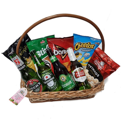Cesta de Presentes Cervejas e Snacks