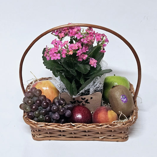 Cesta de Frutas com Flores