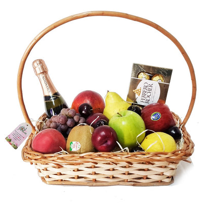 Cesta Love Fruit Luxo com Chocolate e Chandon - Cestas Company